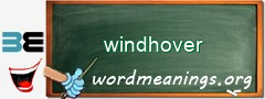 WordMeaning blackboard for windhover